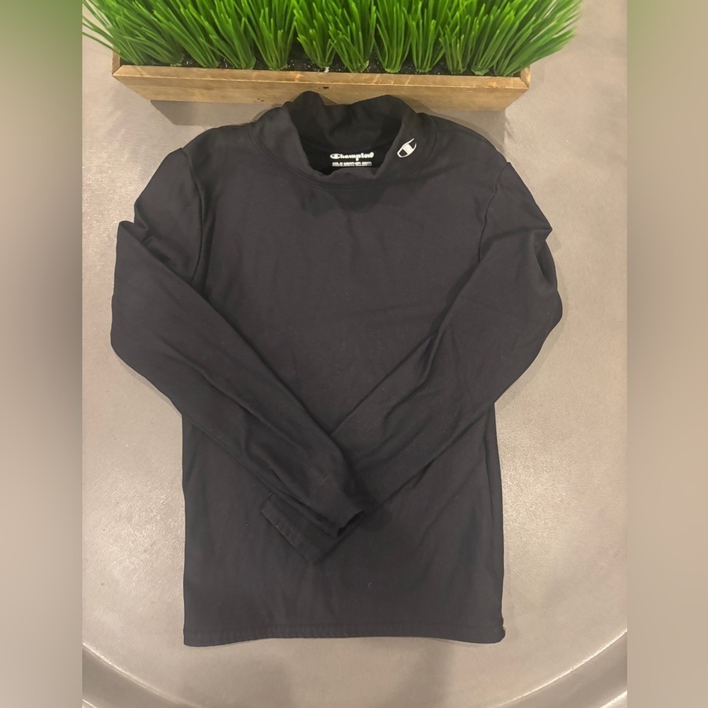 Champion Black Long Sleeve Active Wear Shirt with collar Size XS 5/6
